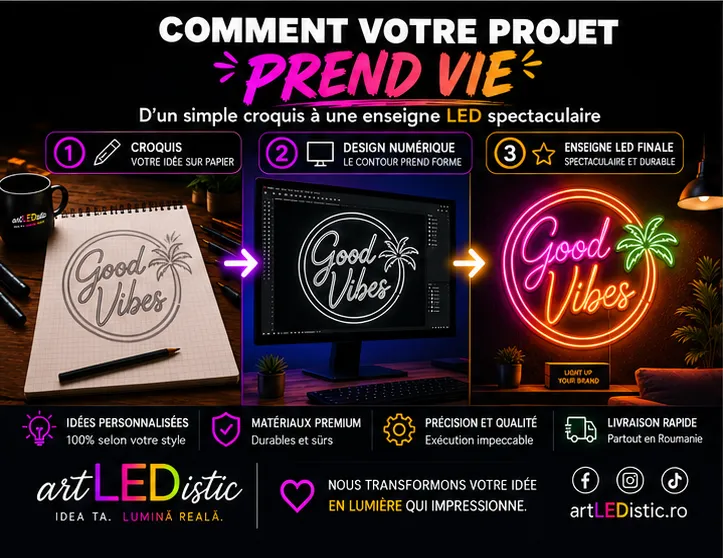 Comment votre projet prend vie : D'un simple croquis à un panneau LED spectaculaire