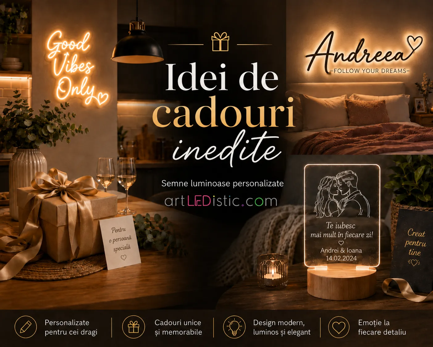 Cadouri personalizate artLEDistic. Idei inedite cu care nu dai greș