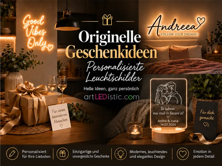 Personalisierte Geschenke artLEDistic. Einzigartige Ideen, die immer passen
