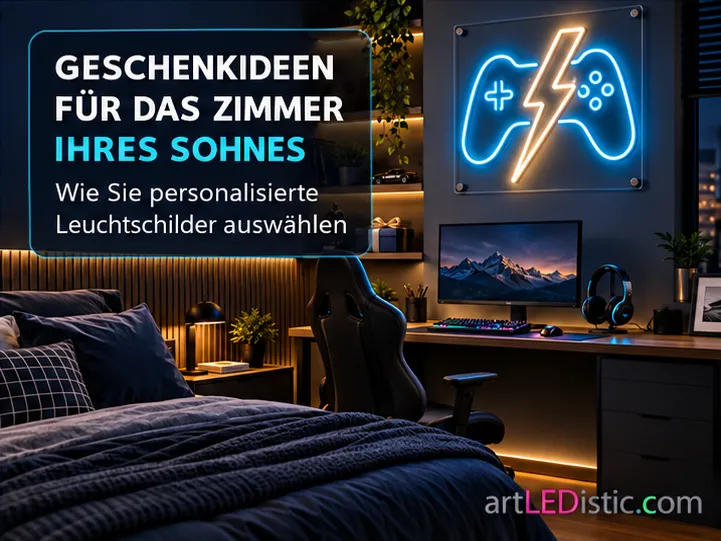 Geschenkideen für das Zimmer Ihres Sohnes: Wie man personalisierte Leuchtschilder auswählt