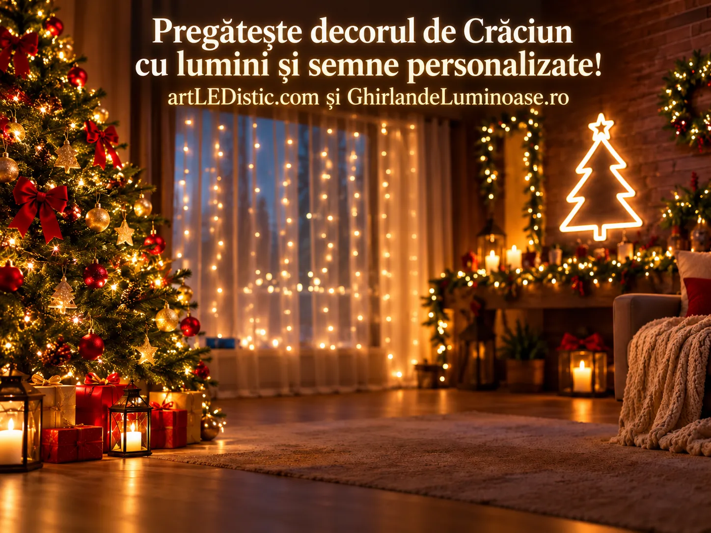Pregătește-te de sărbători cu semne LED neon și ghirlande luminoase