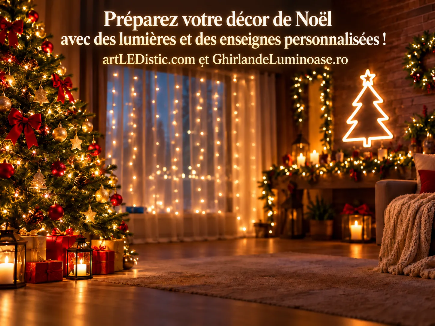 Préparez-vous pour les fêtes avec des enseignes LED néon et des guirlandes lumineuses