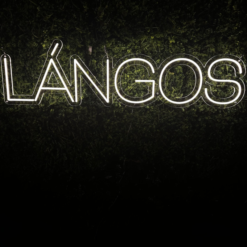LANGOS + SHAWARMA — custom lighted signs (wordmark + icon)