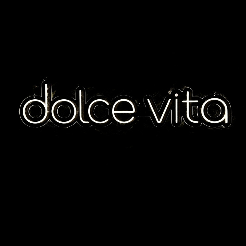 dolce vita — insegna LED neon personalizzata (logo/statement)