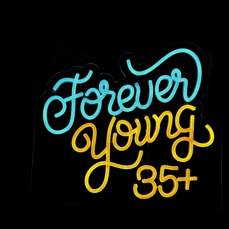 Forever Young 35+ — enseigne lumineuse événementielle (FY35)