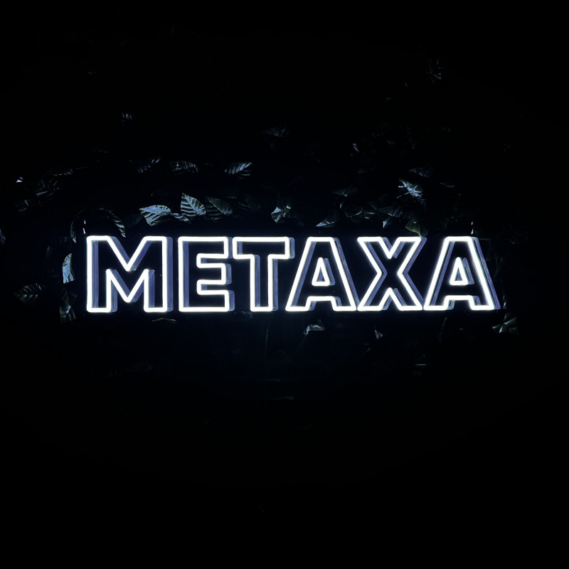 METAXA — enseigne lumineuse personnalisée (marque de spiritueux)