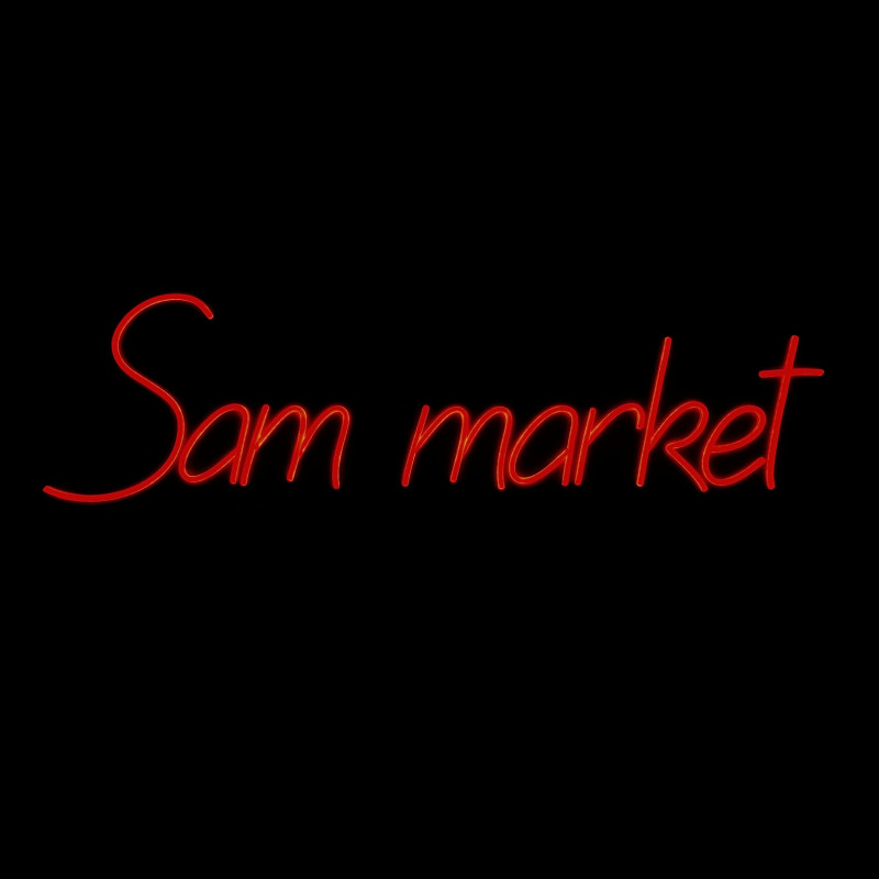 Sam market — enseigne LED néon personnalisée (vitrine/retail)