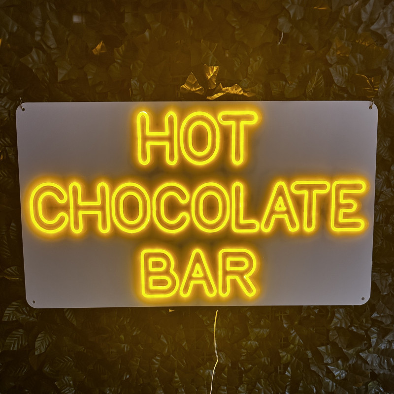 HOT CHOCOLATE BAR — enseigne lumineuse personnalisée (coffee point / lounge)