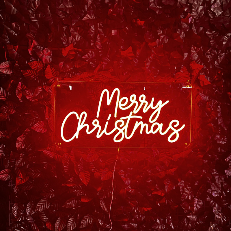Merry Christmas — enseigne lumineuse personnalisée (décor saisonnier)