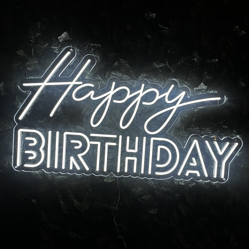 Happy BIRTHDAY — semn LED personalizat