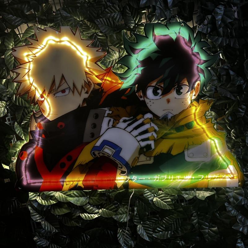 My Hero Academia — Semn LED cu două personaje