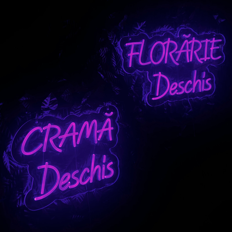 CRAMA Deschis & FLORARIE Deshis — set semne LED