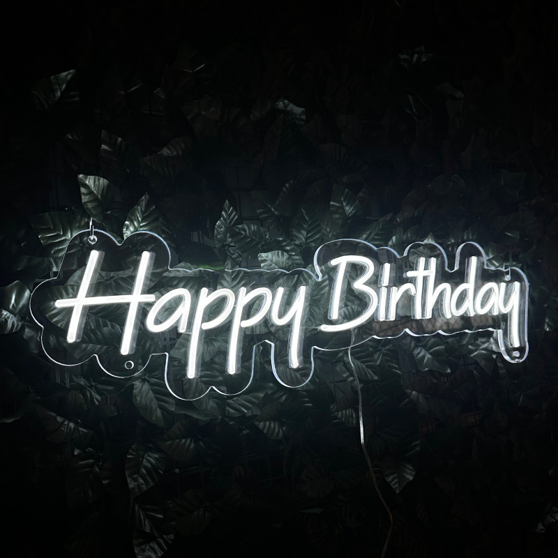 Happy Birthday — semn LED personalizat
