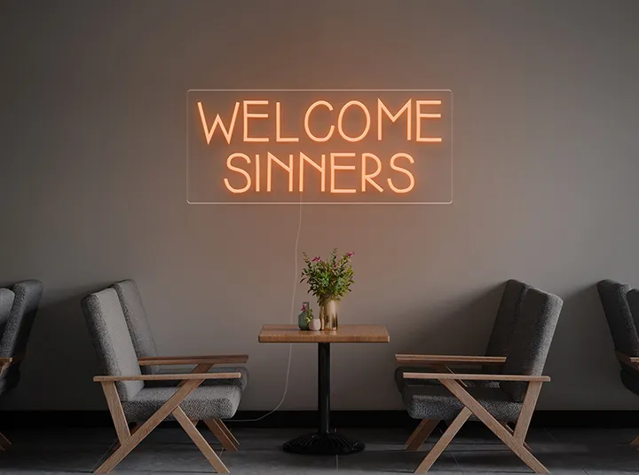 Welcome Sinners - Semn Luminos LED Neon