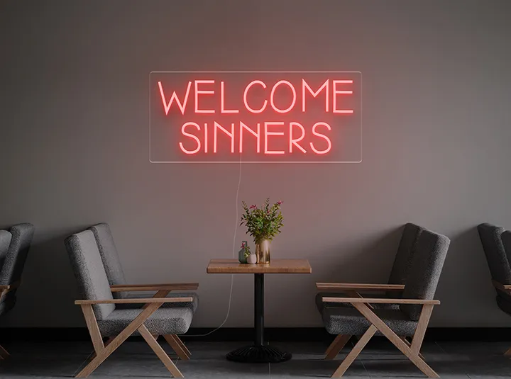 Welcome Sinners - Semn Luminos LED Neon