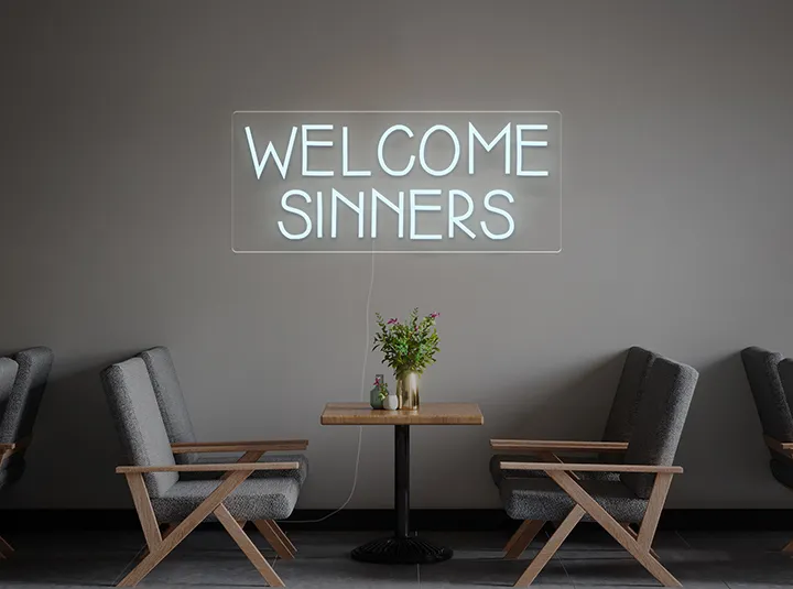 Welcome Sinners - Semn Luminos LED Neon