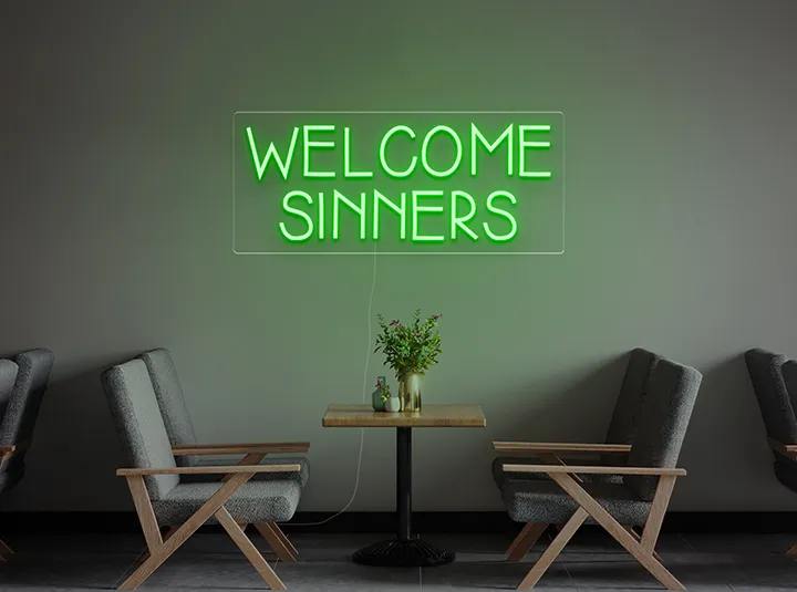 Welcome Sinners - Semn Luminos LED Neon