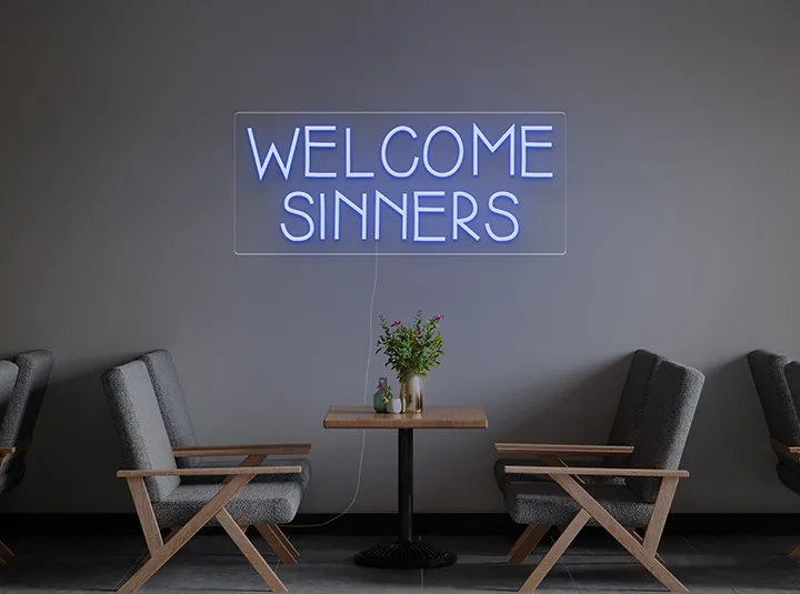 Welcome Sinners - Semn Luminos LED Neon