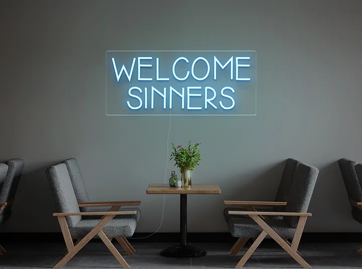 Welcome Sinners - Semn Luminos LED Neon