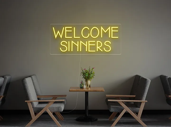 Welcome Sinners - Semn Luminos LED Neon