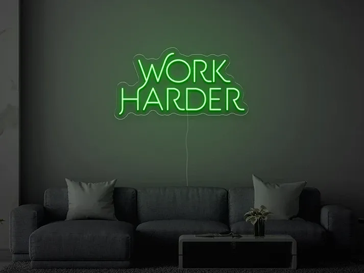 Work Harder - Semn Luminos LED Neon