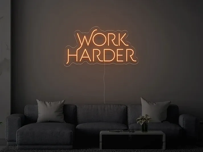 Work Harder - Semn Luminos LED Neon