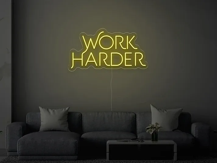 Work Harder - Semn Luminos LED Neon