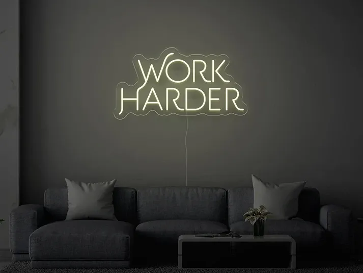 Work Harder - Semn Luminos LED Neon