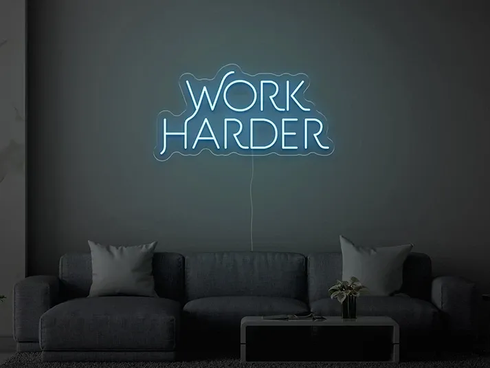 Work Harder - Semn Luminos LED Neon