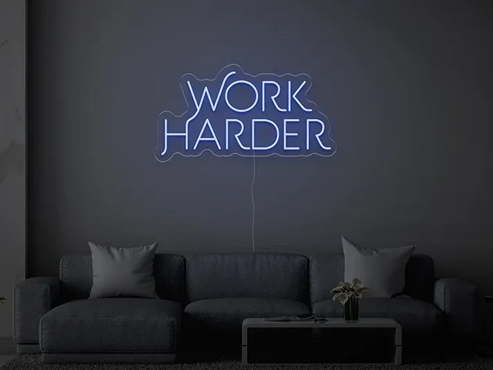 Work Harder - Semn Luminos LED Neon