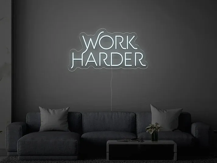 Work Harder - Semn Luminos LED Neon