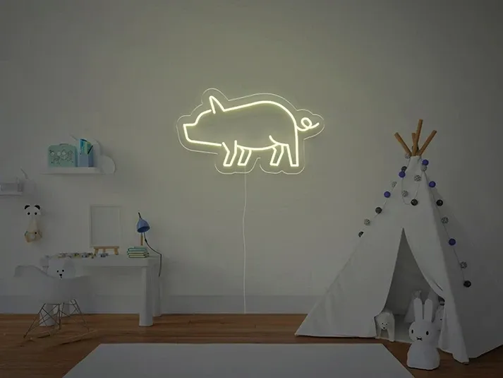 Porc - Semn Luminos LED Neon