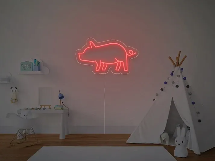 Porc - Semn Luminos LED Neon