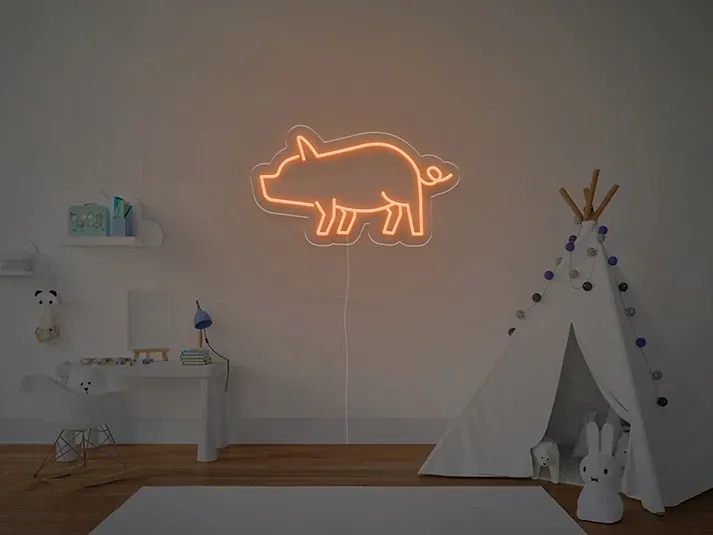 Porc - Semn Luminos LED Neon