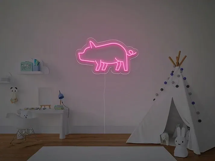 Porc - Semn Luminos LED Neon
