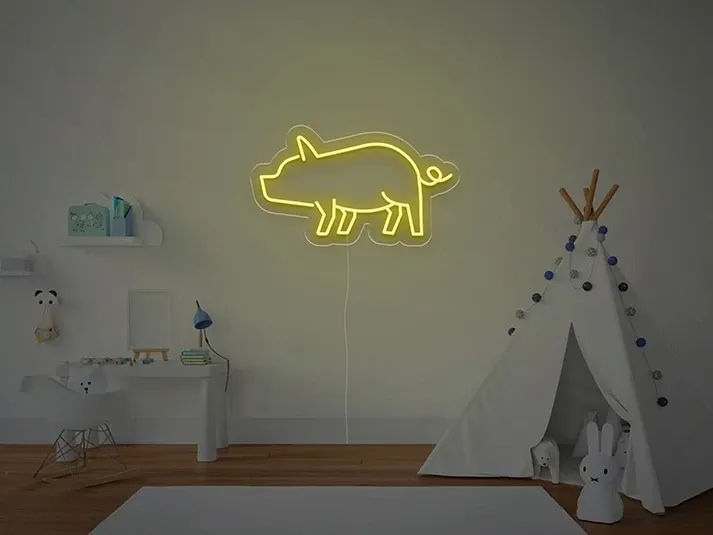 Porc - Semn Luminos LED Neon