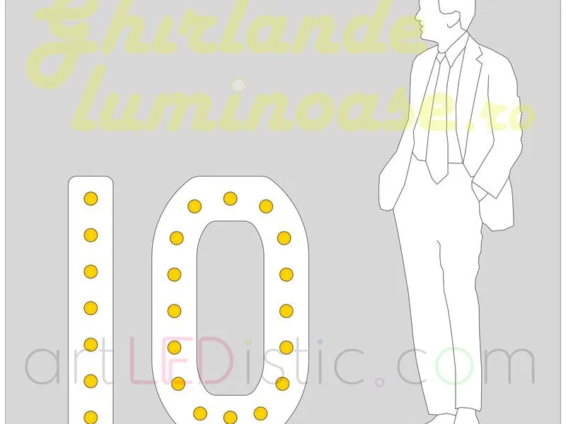 Cifre Volumetrice Luminoase din Plexiglass 100 cm de închiriat