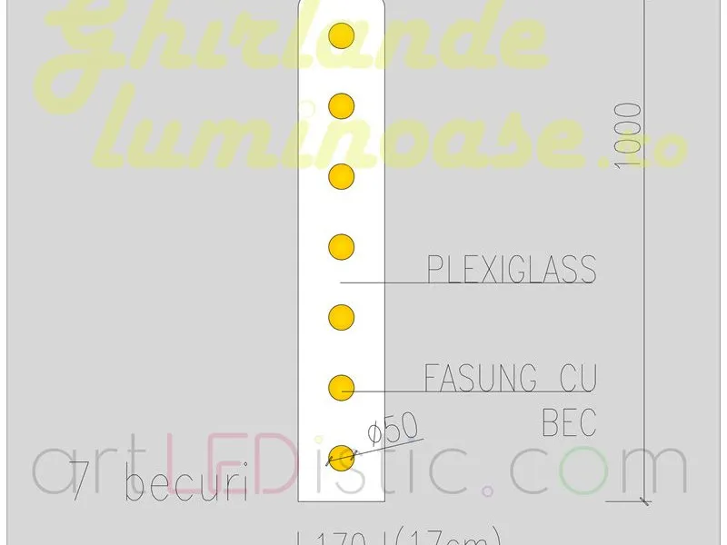 Cifre Volumetrice Luminoase din Plexiglass 100 cm de închiriat