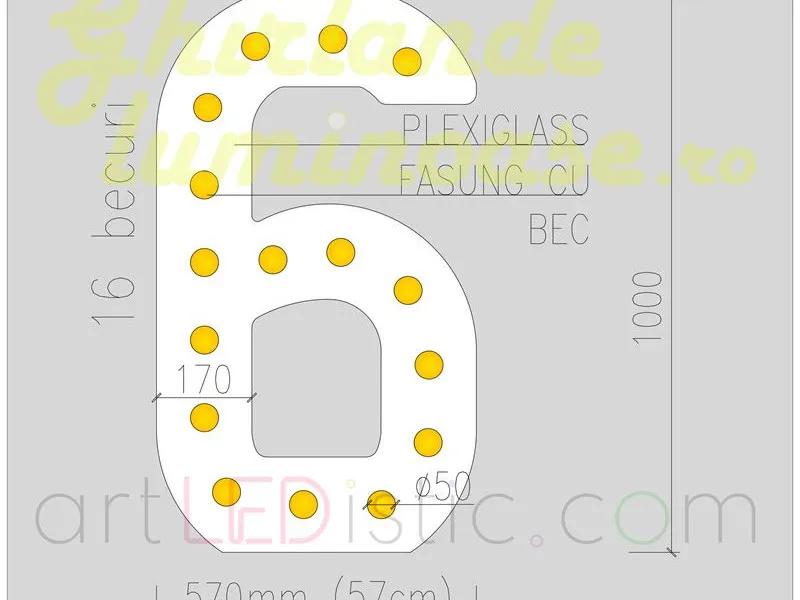 Cifre Volumetrice Luminoase din Plexiglass 100 cm de închiriat