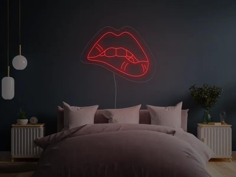 Biting Lips - Semn Luminos LED Neon