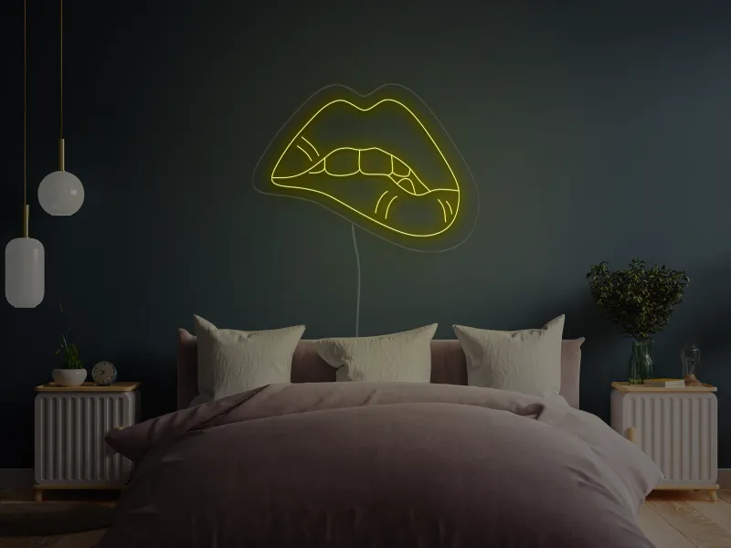 Biting Lips - Semn Luminos LED Neon