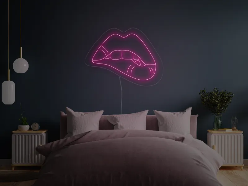Biting Lips - Semn Luminos LED Neon