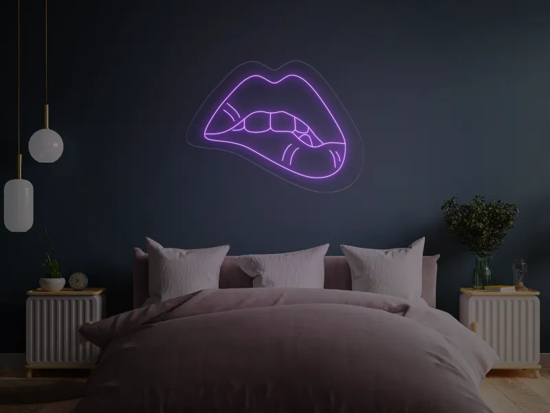 Biting Lips - Semn Luminos LED Neon