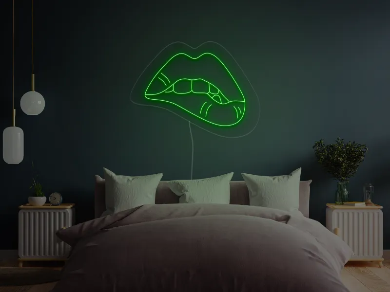 Biting Lips - Semn Luminos LED Neon