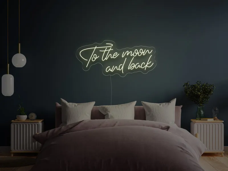 To the moon and back - Semn Luminos LED Neon de Inchiriat