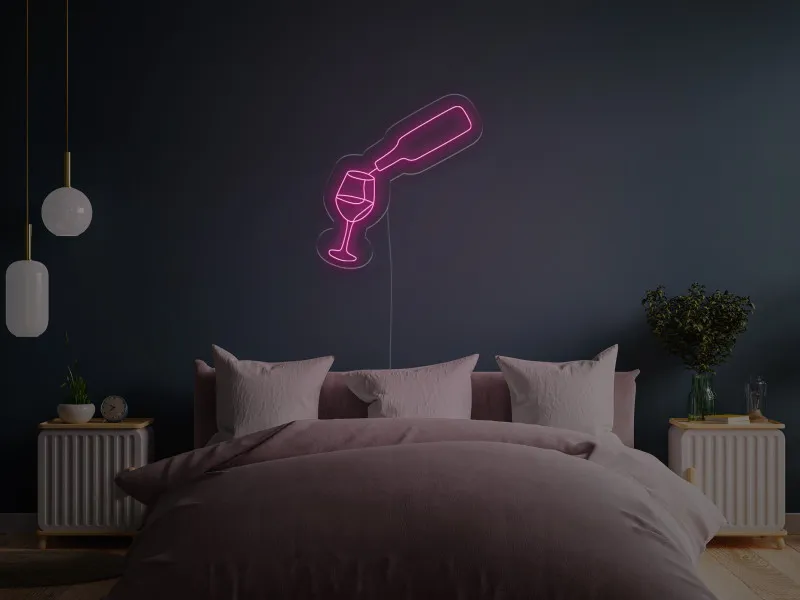 Wine Bottle - Semn Luminos LED Neon