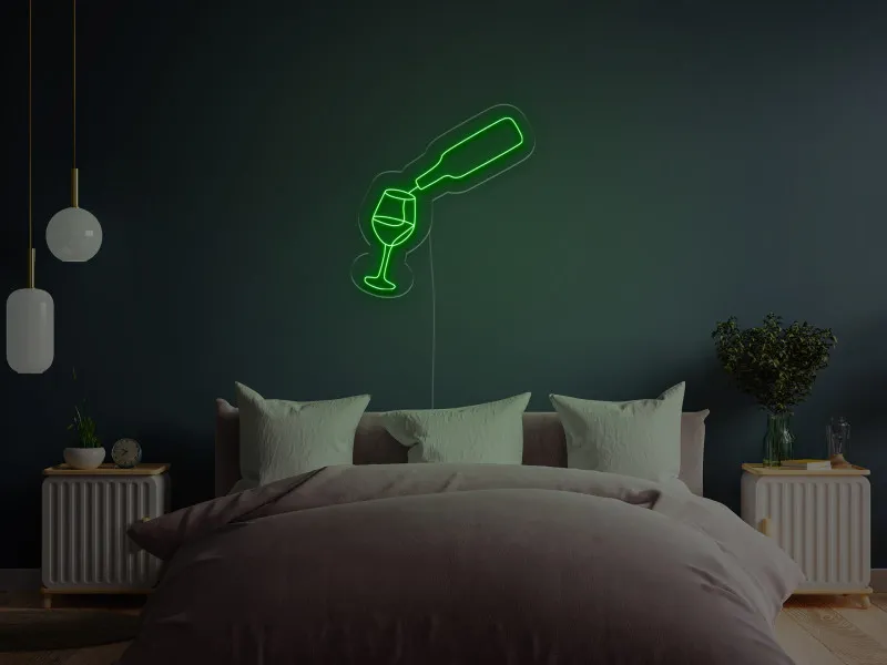 Wine Bottle - Semn Luminos LED Neon