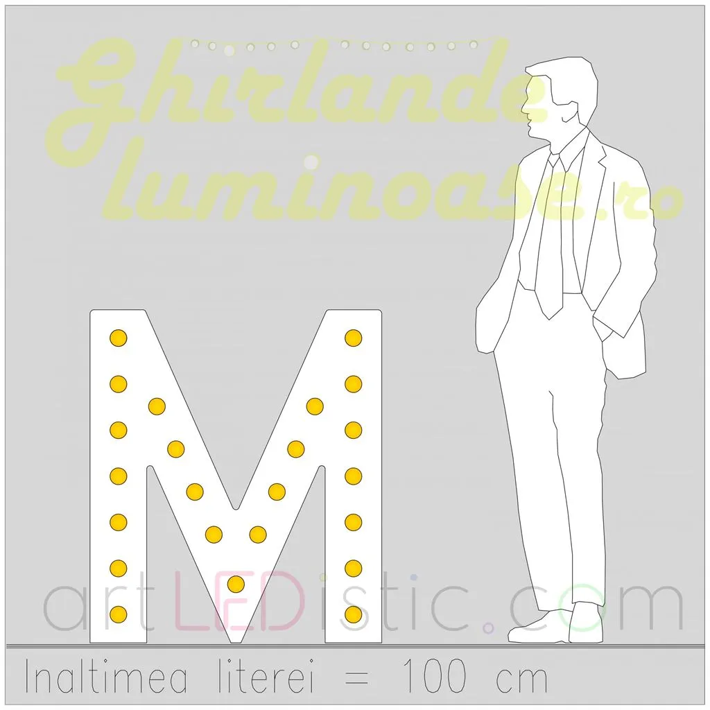 Litere Volumetrice Luminoase din Plexiglass 1M