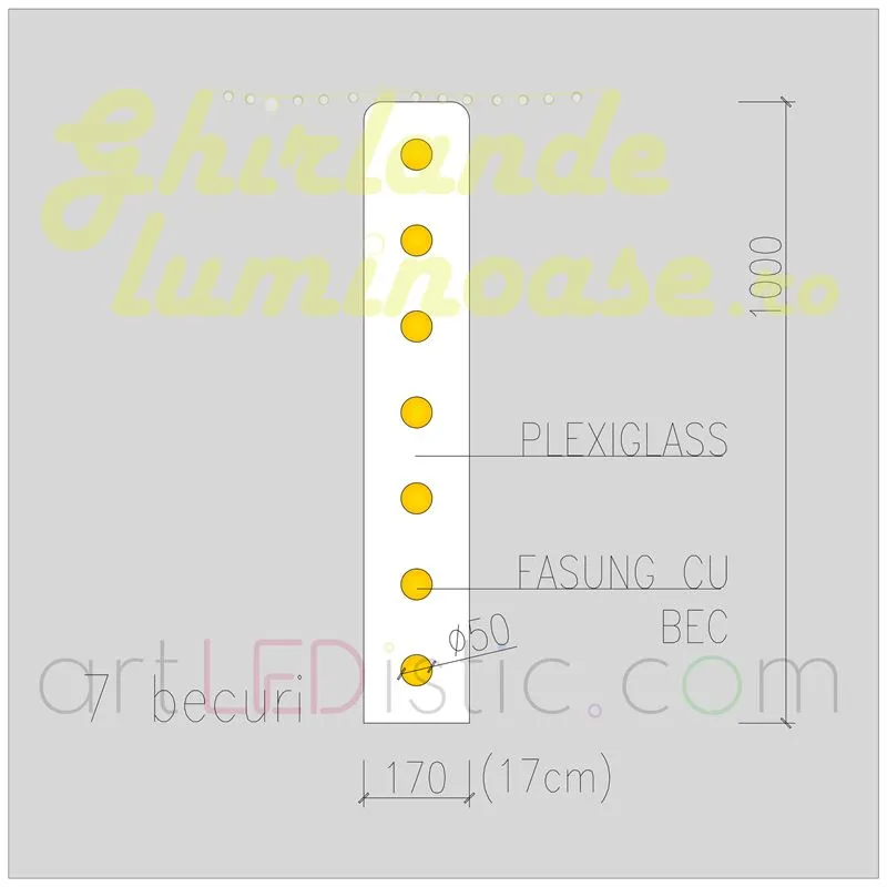 Litere Volumetrice Luminoase din Plexiglass 1M