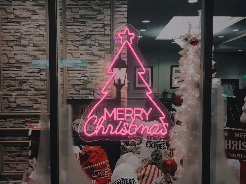 Merry Christmas Tree - Semn Luminos LED Neon